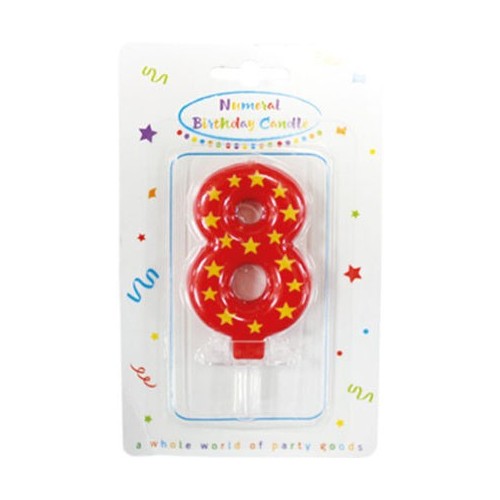 Colour birthday candle, number candle 8