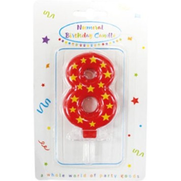 Colour birthday candle, number candle 8