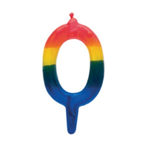 Colour birthday candle, number 0 candle