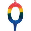 Colour birthday candle, number 0 candle