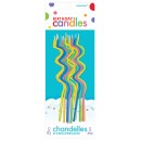 Colour spiral birthday candle set, 12 pcs
