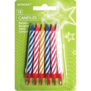 Colour birthday candle set, 12 pcs