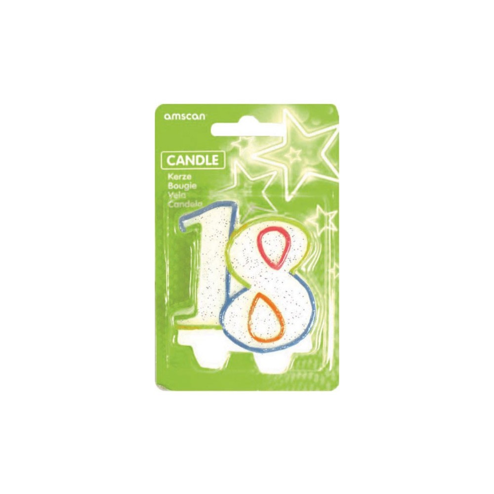 Colour Birthday Candle, Number Candle 18