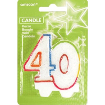 Colour Birthday Candle, Number Candle 40