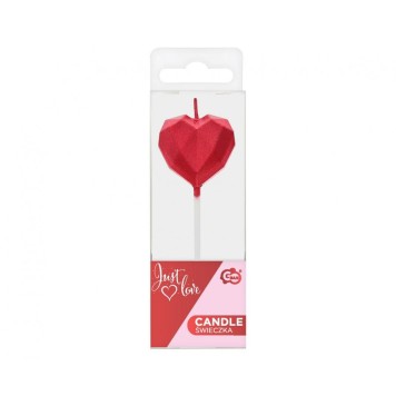Love Diamond Heart Red, Heart Cake Candle