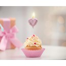 Love Diamond Heart Rose Gold, Heart Cake Candle