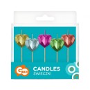 Love Metallic Heart Heart-shaped cake candle set, 5 pcs