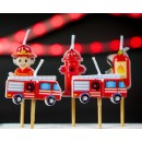 Fireman Red fire fighter, decorative candle set of 5