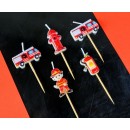 Fireman Red fire fighter, decorative candle set of 5