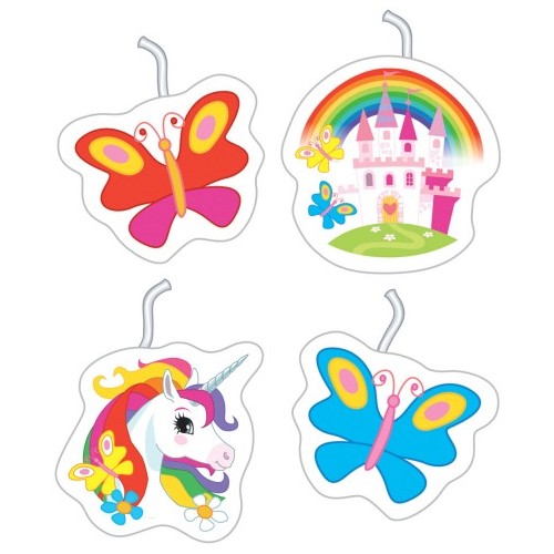 Unicorn Meadow cake candle set of 4