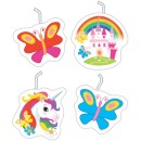 Unicorn Meadow cake candle set of 4