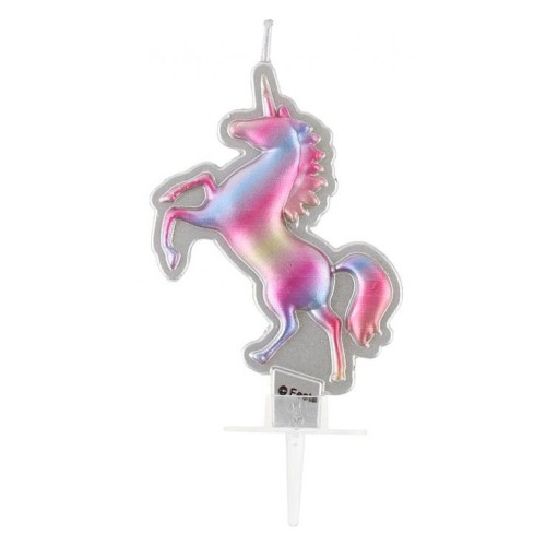 Unicorn Metallic cake candle 8 cm