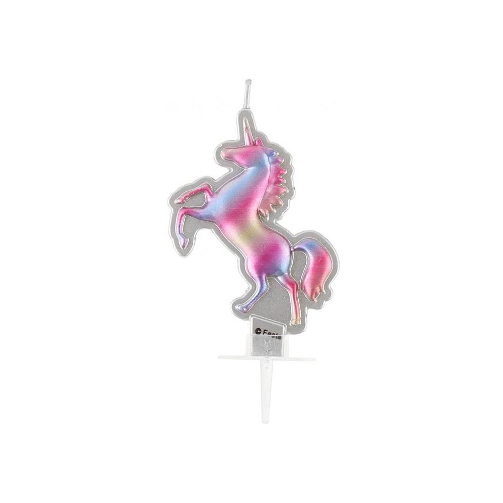 Unicorn Metallic cake candle 8 cm