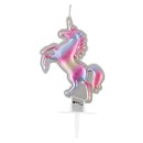 Unicorn Metallic cake candle 8 cm
