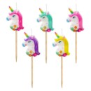 Unicorn Multicolour set of 5 cake candles