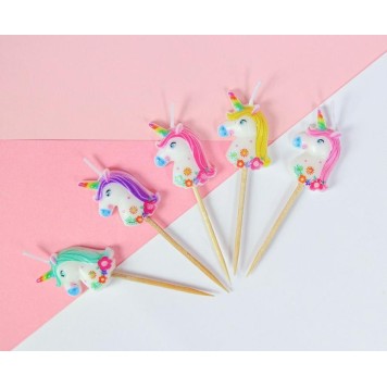 Unicorn Multicolour set of 5 cake candles