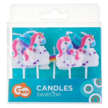 Unicorn Rainbow  birthday candle, candle set 5 pcs