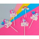 Unicorn Rainbow  birthday candle, candle set 5 pcs