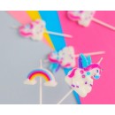 Unicorn Rainbow  birthday candle, candle set 5 pcs