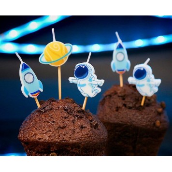 Space Planet cake candle, candle set of 5 pcs
