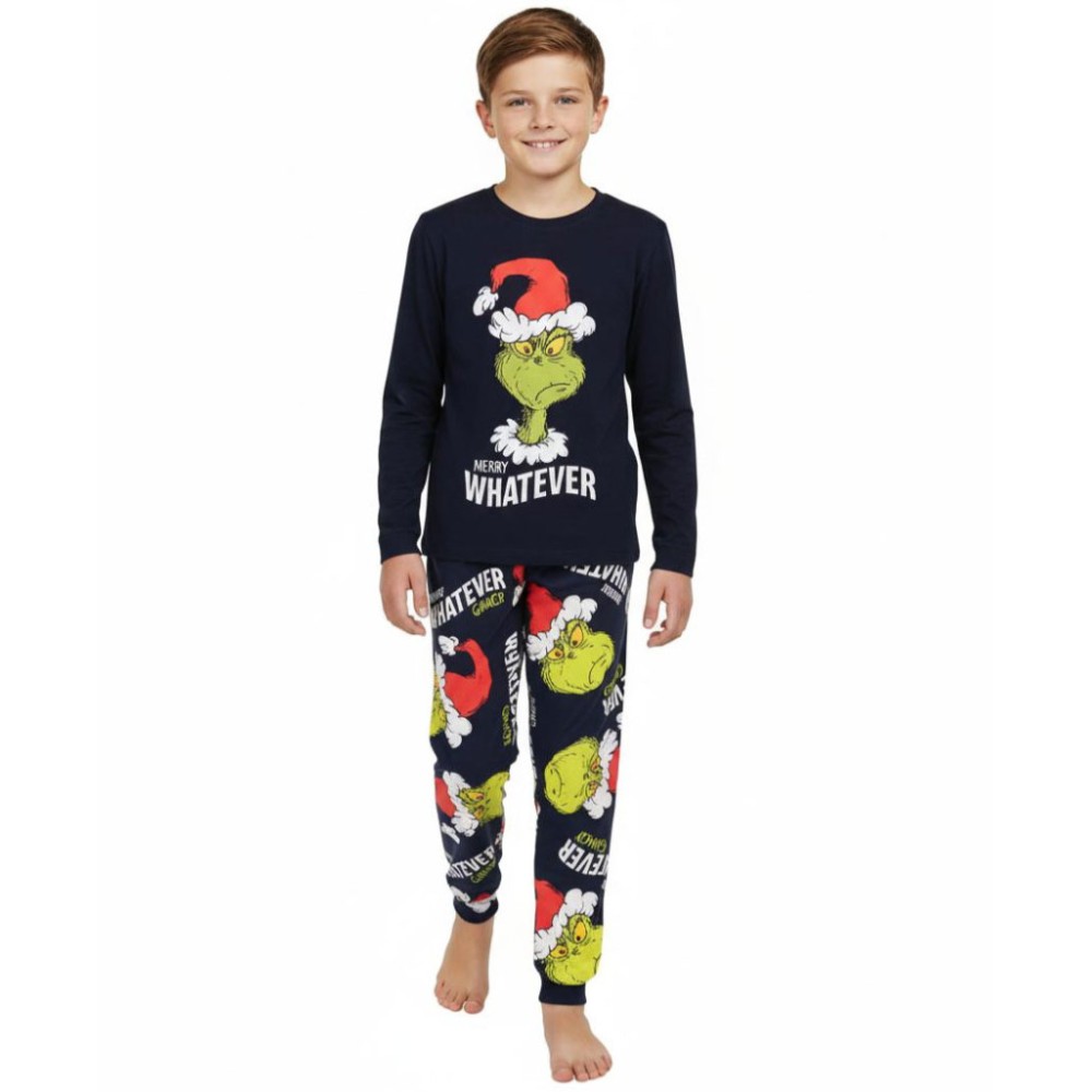 The Grinch Merry Whatever Blue children's long pajamas 11 - 12 years / 146 - 152 cm