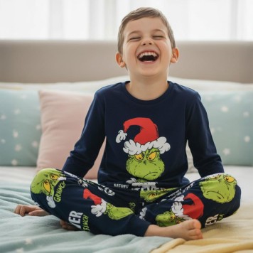 The Grinch Merry Whatever Blue children's long pajamas 13 - 14 years / 158 - 164 cm