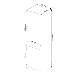 Szafka LIMA S60LO/205 BIAŁY/DĄB SONOMA