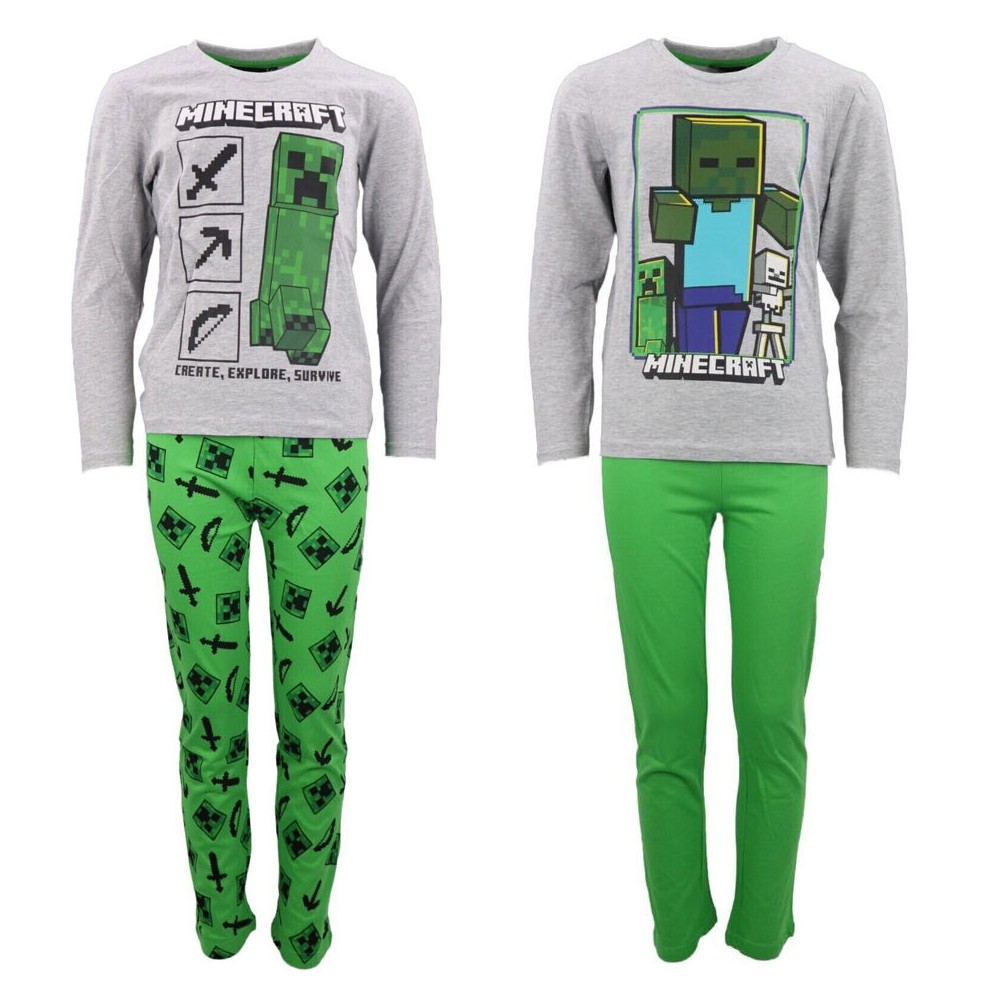 Minecraft Create children's long pajamas 8-12 years