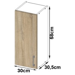 Szafka LIMA W30 /580/ BIAŁY/DĄB SONOMA