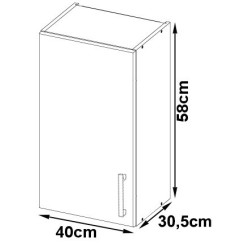 Szafka LIMA W40 /580/ BIAŁY/DĄB SONOMA