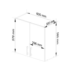 Szafka LIMA W60 /580/ BIAŁY/DĄB SONOMA