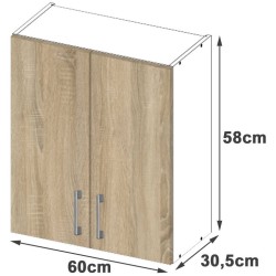 Szafka LIMA W60 /580/ BIAŁY/DĄB SONOMA