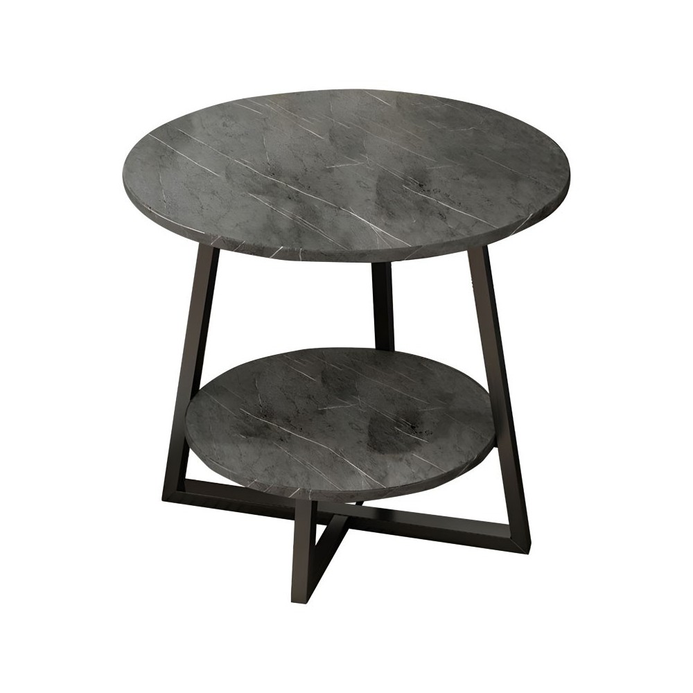 Coffee table Rota MDF color dark grey marble-black D60x60cm Coffee table Rota MDF color dark grey marble-black D60x60cm