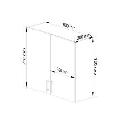 SZAFKA KUCHENNA WISZĄCA W 80cm D2 H720 LIMA