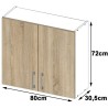 SZAFKA KUCHENNA WISZĄCA W 80cm D2 H720 LIMA