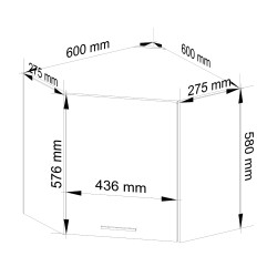WISZĄCA SZAFKA KUCHENNA NAROŻNA OLIWIA W 60/60cm BIAŁA