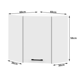 WISZĄCA SZAFKA KUCHENNA NAROŻNA OLIWIA W 60/60cm BIAŁA