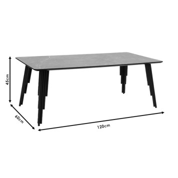 Coffee table Lifo pakoworld MDF dark grey cement-black 120x60x45åê