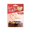Wedding Gold Gold Heart Cake Decoration 13 cm