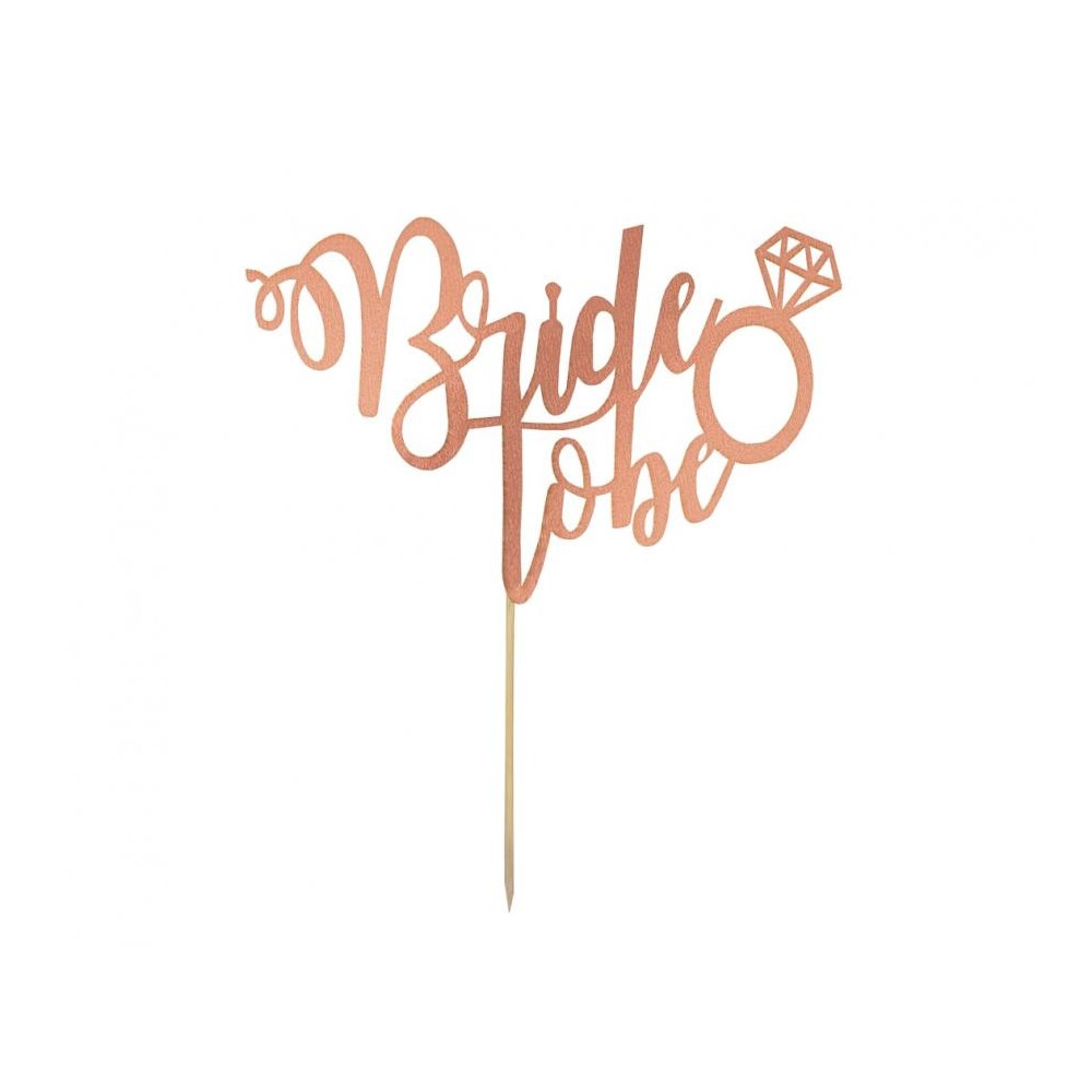 Wedding Bride to be rose gold cake decoration 16x15cm