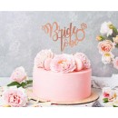 Wedding Bride to be rose gold cake decoration 16x15cm