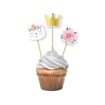 Cat Sleepy decorative stick 6 pieces