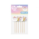 Cat Sleepy decorative stick 6 pieces