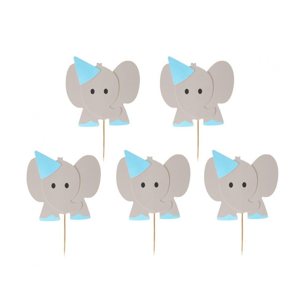 Animals Blue Elephant Decorative Stick 10 pcs