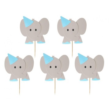 Animals Blue Elephant Decorative Stick 10 pcs