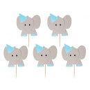 Animals Blue Elephant Decorative Stick 10 pcs