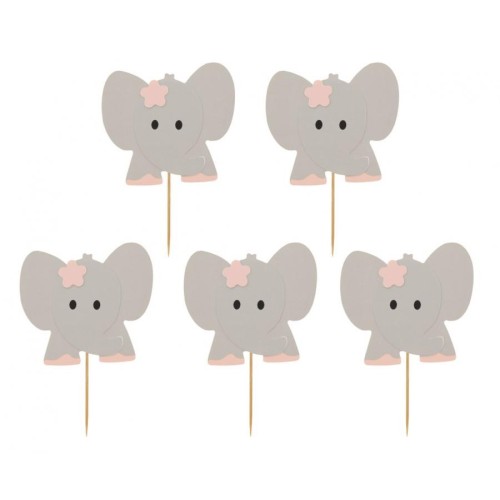 Animals Pink Elephant decorative stick set of 10