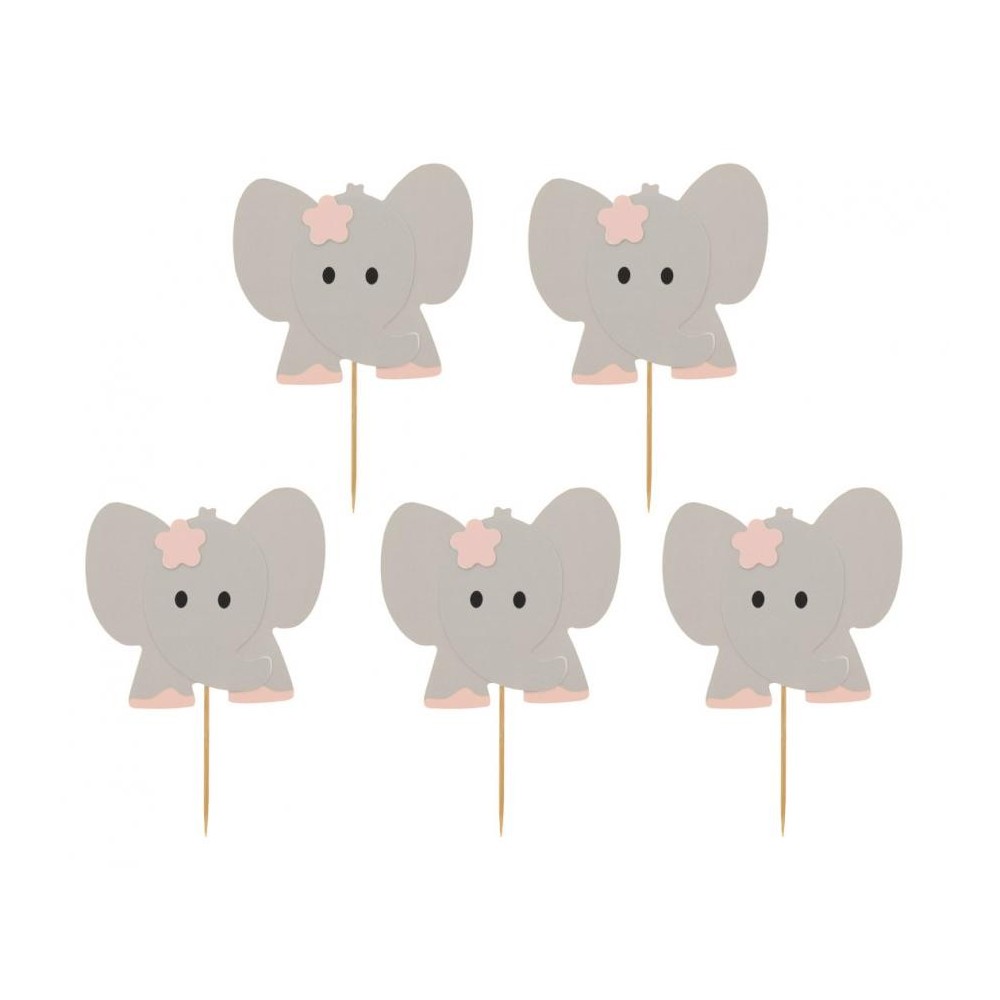 Animals Pink Elephant decorative stick set of 10