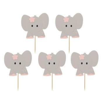 Animals Pink Elephant decorative stick set of 10