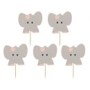 Animals Pink Elephant decorative stick set of 10